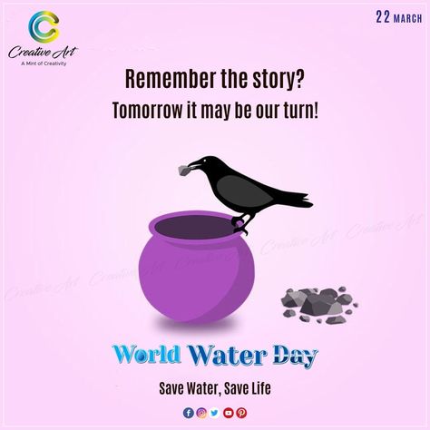 Every drop of water💧 is precious for our life. This World Water Day let's take a pledge to save it together. #WorldWaterDay World Water Day Creative, Save Water Save Life, Drop Of Water, World Water Day, Water Day, World Water, Save Life, Save Water, This World