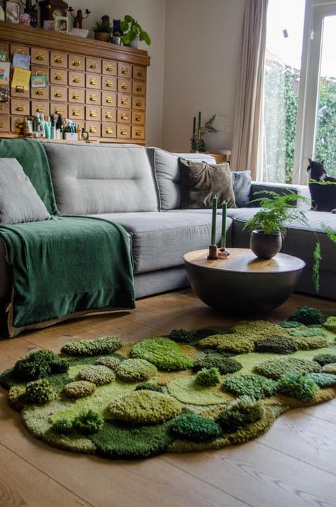 Moss Rug, Kitchen Area Rugs, Unique Area Rugs, Cute Room, An Aesthetic, Drawing Room, Design Help, Tufted Rug, Apartment Ideas