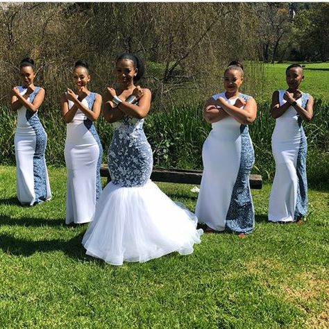 south african bridesmaids dresses 2018 African Bridesmaids, South African Traditional Dresses, African Bridesmaid Dresses, Bridesmaid Dresses 2018, African Traditional Wedding Dress, Shweshwe Dresses, African Wedding Attire, African Bride, Traditional Wedding Attire