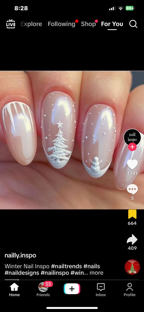 Snowglobe Nail Art, Snowball Nails, Snowglobe Nails, Globe Nails, Snow Globe Nails, Pink Chrome Nails, November Nails, Pink Chrome, Chrome Nails