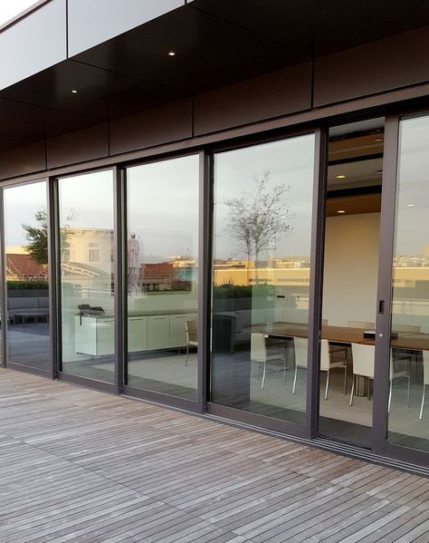 https://solarinnovations.com/our-products/aluminum-doors/sliding-glass-doors/ Business Restaurant, Sliding Glass Doors, Glass Front Door, Aluminium Doors, Entrance Doors, Glass Doors, Sliding Glass Door, Sliding Door, The View