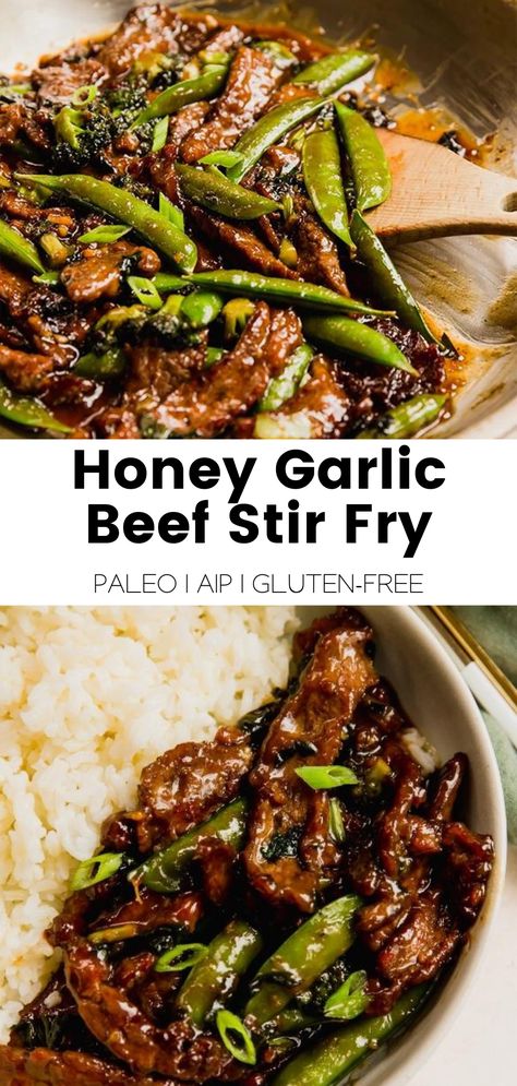 Honey Garlic Beef Stir Fry - Unbound Wellness Healthy Beef Stir Fry Recipes, Stir Fry Steak Marinade, Beef Stir Fry Marinade, Garlic Beef Stir Fry, Honey Garlic Beef, Honey Beef, Steak Stirfry Recipes, Unbound Wellness, Df Recipes