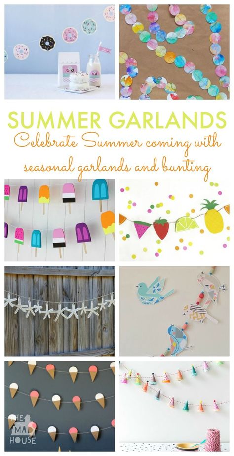 Spring Window Display, Diy Garlands, Summer Window Display, Diy Summer Decor, Summer Window, Spring Window, Easter Garland, Spring Crafts For Kids, Diy Simple