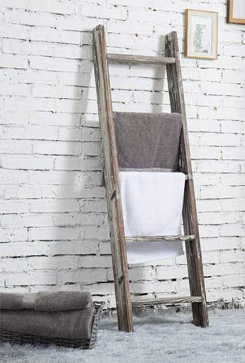 Ladder Towel Racks, Farmhouse Blanket, Wood Blanket Ladder, Rustic Blanket Ladder, Wooden Blanket Ladder, Blanket Ladders, Torched Wood, Torch Wood, Barn Wood Decor