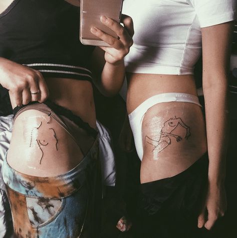 Body Empowerment Tattoos, Female Bust Tattoo, Tattoos Of Women Bodies, Woman Empowerment Tattoos, Gracie Tattoo, Womanhood Tattoo, Queer Tattoos For Women, Women Body Tattoo, Sapphic Tattoo Ideas