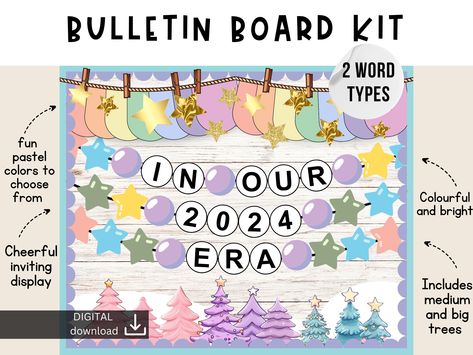 In Our Era Bulletin Board, Friendship Bracelet Bulletin Board, Autumn Display Boards, New Year Bulletin Board Ideas, Bulletin Boarders, New Year Bulletin Board, Growth Mindset Display, Back To School Displays, Era Tour