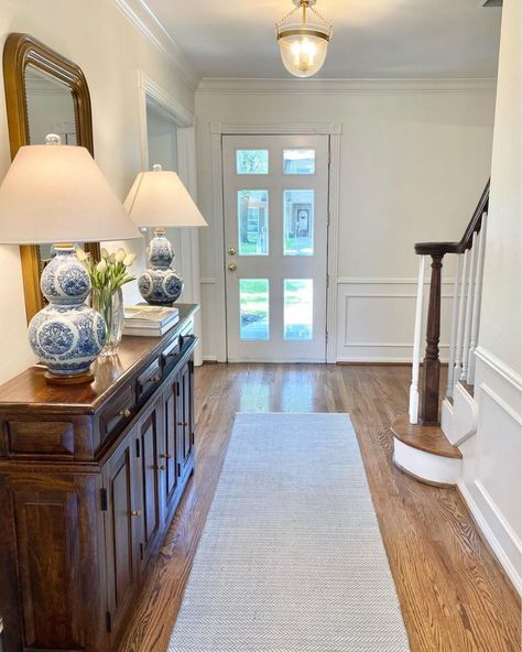 The Southern Lane, English Front Door, Southern Lane, Sofa Table Styling, Traditional Southern Home, Modern Southern Home, Country Colonial, Accent Wall Ideas, Southern Decor