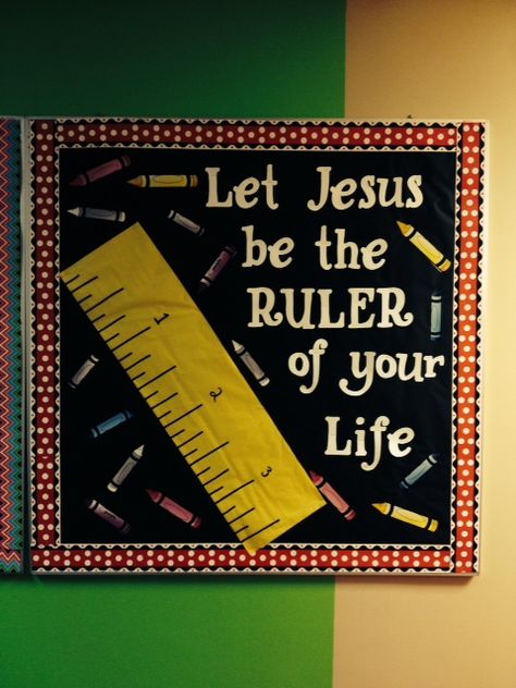 Back to School bulletin board for our Children's Ministry. I also added John… Room Door Ideas, Religious Bulletin Boards, Bible Bulletin Boards, Class Bulletin Boards, Christian Bulletin Boards, Sunday School Rooms, Sunday School Classroom, Preschool Bulletin, Church Bulletin Boards