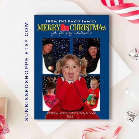 Home Alone Christmas Card, Home Alone Christmas, Merry Christmas Ya Filthy Animal, Family Christmas Cards, Ya Filthy Animal, Animal Christmas, Filthy Animal, Christmas Card Template, Home Alone