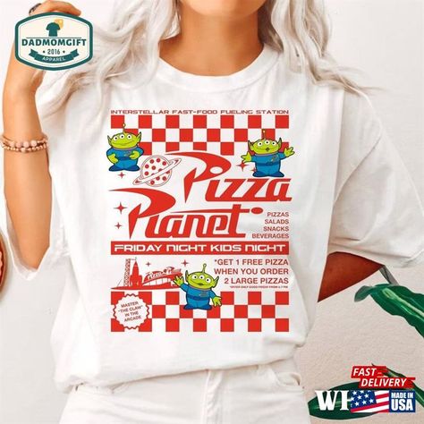 Disney Aliens Pizza Planet Shirt Pixar Toy Story Tee Walt World Disneyland Family Trip Hoodie Classic Check more at https://dadmomgift.com/product/disney-aliens-pizza-planet-shirt-pixar-toy-story-tee-walt-world-disneyland-family-trip-hoodie-classic/ Disney Toy Story Outfits, Toy Story Shirts Family, Toy Story Shirt Ideas, Pizza Planet Shirt, Unique Disney Shirts, Film Clothes, Universal Outfits, Disney Park Outfit, Planet Shirt