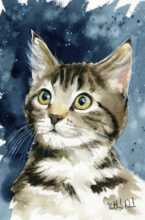 Kitten Painting, Draw Cat, Cat Art Painting, Cats Art Drawing, Pet Drawing, Lemon Painting, Cat Art Illustration, Tabby Kitten, Cat Artwork