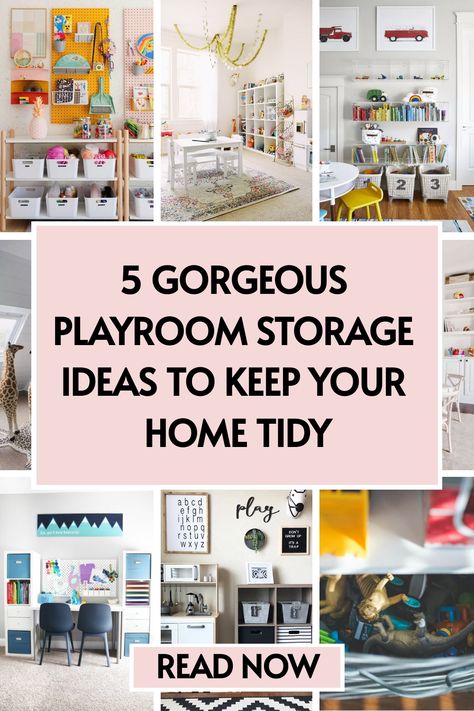 Ready for a playroom makeover? Our article reveals 5 gorgeous playroom storage ideas to help you organize in style. From playroom storage cubes to wall-mounted shelves, you won’t want to miss these tips! 💡🏠 Click to see more! Kallax Playroom Storage, Organize Playroom Ideas, Small Playroom Storage Ideas, Playroom Storage Wall, Small Playroom Ideas Space Saving, Playroom Toy Storage Ideas, Toys Organization Ideas, Best Playroom, Creative Toy Storage