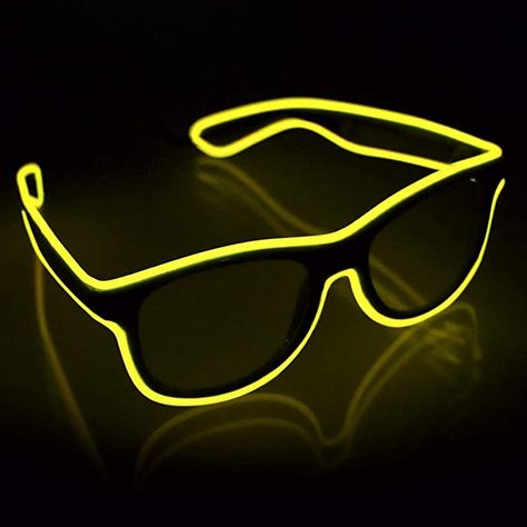 Amazon.com: YouRfocus Wireless Led Light up Glasses Glow in the Dark for Rave Party, EDM (Blue) : Toys & Games Neon Glasses, Led Sunglasses, Light Up Glasses, Rave Glasses, Neon Rave, El Wire, Sensor Night Lights, Slap Bracelets, Rave Party