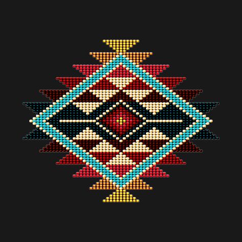 Native American Embroidery Patterns, Native American Pixel Art, Boho Pattern Design, Native American Quilt, Broderie Bargello, Mochila Crochet, Native American Beadwork Patterns, Native Beading Patterns, Native American Patterns