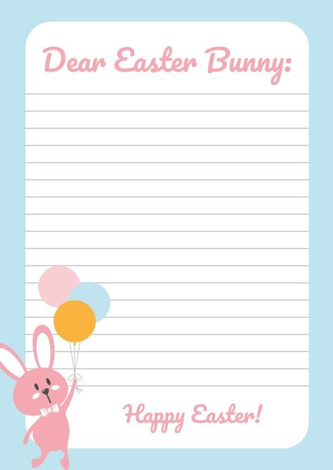 Easter Bunny Letter Template, Letter Template For Kids, Easter Bunny Letter, Hippity Hoppity, Letter Worksheets, Cute Easter Bunny, Cute Easter, Letter Template, Worksheet Template