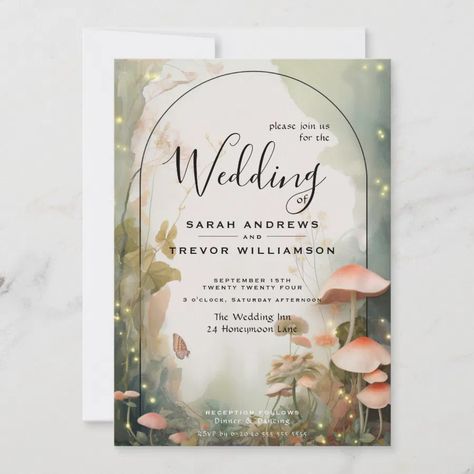 Fairy Tale Woodland Fairycore Romance Invitation Ethereal Wedding Invitations, Fairycore Wedding, Gala Night, Ethereal Wedding, Wedding Anniversary Invitations, Anniversary Invitations, Wedding Card Design, Wedding Invites, Wedding Card