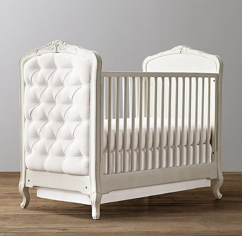 Tufted Crib, Crib Safety, Luxury Nursery, Baby Cot Bedding, Restoration Hardware Baby, White Crib, Crib Toddler Bed, Rh Baby, Girl Nursery Room