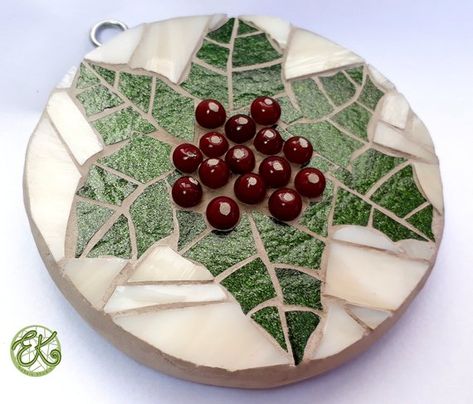 Hanging Holly Tree Christmas Mosaic Decoration Holly Tree | Etsy Mosaic Christmas, 3d Mosaic, Christmas Mosaics, Tree Mosaic, Mosaic Art Diy, Micro Mosaic Jewelry, Holly Tree, Mosaic Art Projects, Handmade Mosaic