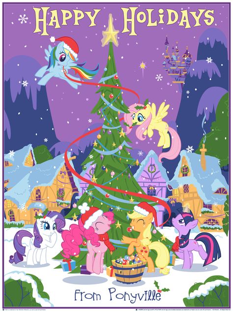 thomas DHM-MLP-Our Pony Christmas Tree Holiday Art Prints, Cute Ponies, Friendship Is Magic, Pinkie Pie, Christmas 2014, Mlp My Little Pony, Twilight Sparkle, Holiday Art, Fluttershy