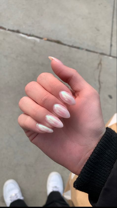 Doughnut Glaze Nails, Hailey Bieber Chrome Nails, Glazed Doughnut Nails, Hailey Bieber Chrome, Doughnut Nails, Glazed Doughnut, Glazed Doughnuts, Donut Glaze, Chrome Nails