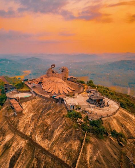 Jatayu Earth's Center in Kerala is a unique tourist destination known for its giant bird sculpture and adventure activities. Located in Chadayamangalam, it offers zip-lining, rock climbing, and trekking. For travel details, you can reach there by road from Trivandrum (about 50 km) or Kochi (about 160 km). There are also public transport options available. It's advisable to check the latest transportation options and timings before planning your trip. . . . . #ngtindia #keralatourism #jatayu #... Kerala Travel, Rock Sculpture, Kerala Tourism, Kerala India, Beautiful Images Nature, Bird Sculpture, Adventure Activities, Manifestation Board, Travel Needs