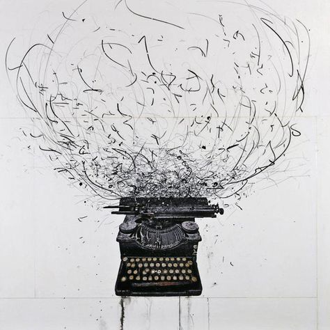 Andre Petterson Art Et Illustration, Writing Life, Drawing Images, Typewriter, Artsy Fartsy, Drawing Inspiration, Artist Inspiration, Cool Art, Art Photography