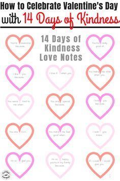 These kindness notes from Coffee and Carpool are a perfect way to celebrate the 14 days leading up to Valentine's Day and to help your kids spread kindness to their siblings. Kindness Notes, Countdown For Kids, Valentine Notes, Family Valentines Day, Activity Day Girls, Kids Notes, Valentines Day For Him, Valentine Messages, Happy Hearts Day