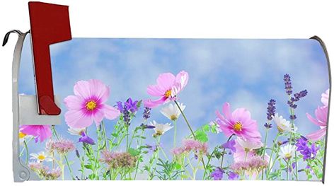 Amazon.com: VWAQ Spring Flowers Magnetic Mailbox Cover - Summer Floral Decorative Magnet - MBM2: Home & Kitchen Mailbox Stickers, Mailbox Flag, Magnetic Mailbox Covers, Unique Magnets, Painted Beds, Metal Mailbox, Mail Boxes, Wild Flower Meadow, Mailbox Covers