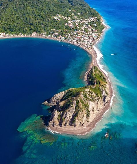 Scotts Head Peninsula (or Cashacrou in Kalinago) found all the way at the southern tip of Dominica is many things. Its remote protective and picturesque. But like so  many features of Dominica its also unique in the Caribbean. Link in the bio for more! Dominica Island Caribbean, Dominica Carribean, Dominica Island, Roseau Dominica, Earth Wallpaper, Island Gyal, Travel America, Lesser Antilles, Outdoor Vacation