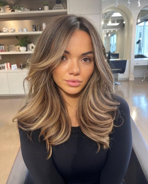 Balayage Specialist | No doubt about it, my first @oneshothairawards entry had to showcase this buttery dimensional bronde, styled by @stella_kopa Colourist… | Instagram Blonde Balayage Highlights On Brown Hair, Blonde Baby Lights On Brown Hair, Soft Brown Hair Balayage, Brown To Light Brown Balayage, Babylights Brunette Blonde, Airtouch Hair Brown, Light Brown Hair With Blonde Balayage, Balayage Blond Beige, Blonde Hair Black Roots