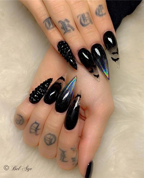 Holloween Nails, Halloween Manicure, Witch Nails, Witchy Nails, Halloween Acrylic Nails, Cute Halloween Nails, Goth Nails, Nails Polish, Nails 2020