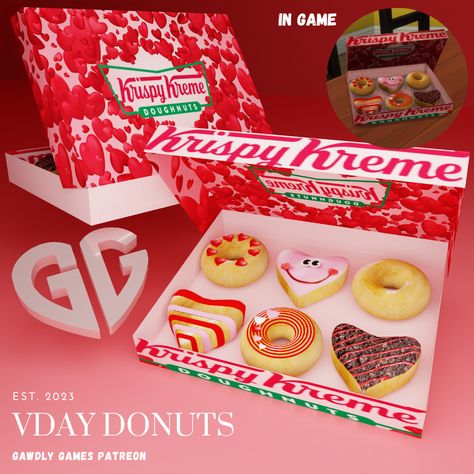 Sims 4 Krispy Kreme, Sims 4 Dessert Cc, Sims 4 Dunkin Donuts Cc, Sims 4 Valentines Cc, Sims 4 Fast Food, Sims 4 Valentines Day Cc, Sims4 Food, Sims 4 Restaurant, Donut Stand