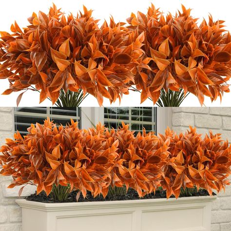 Price: $33.99#krissing #bundles #artificial #flowers #outdoors #resistant #outdoor #flowers #plastic #shrubs #plants #garden #porch #autumn #decor Fall Outdoor Flowers, Plants For Home Garden, Fall Garden Decor, Plants For Home, Fireplace Garden, Fall Flower Arrangements, Planting Shrubs, Floral Swag, Garden Porch