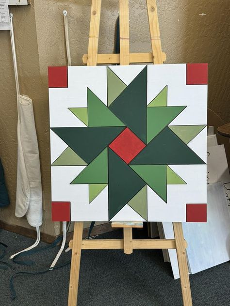 Christmas Barn Quilt Patterns, Christmas Barn Quilts, Free Barn Quilt Patterns, Quilts Christmas, Christmas Barn, Christmas Quilt Blocks, Quilt Christmas, Barn Signs, Painted Barn Quilts