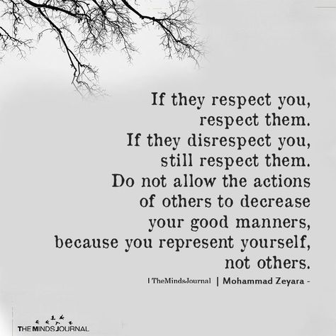 If They Respect You, Respect Them - http://themindsjournal.com/if-they-respect-you-respect-them/ Value Quotes, Respect Quotes, Quotes And Notes, Respect Yourself, Real Talk Quotes, True Words, Note To Self, Beautiful Quotes, Great Quotes