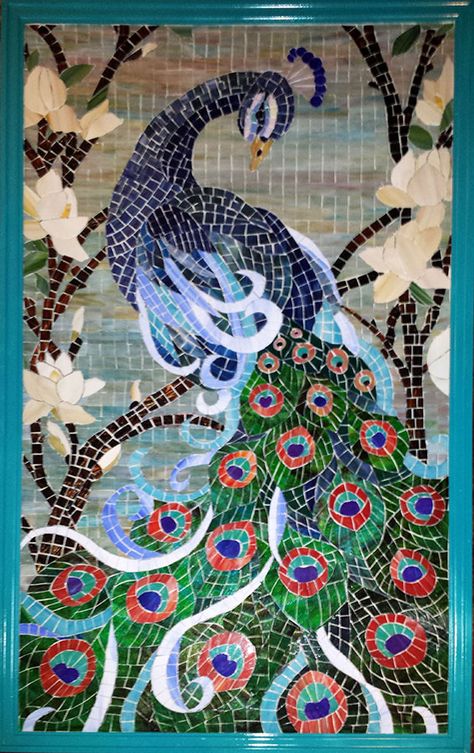 Mosaic Peacock: A Cautionary Tale | How To Mosaic Blog Peacock Mosaic Art, Peacock Mosaic Patterns, Mosaic Peacock, Mozaik Art, Photographing Artwork, Peacock Mosaic, Free Mosaic Patterns, Abstract Mosaic Art, Peacock Garden