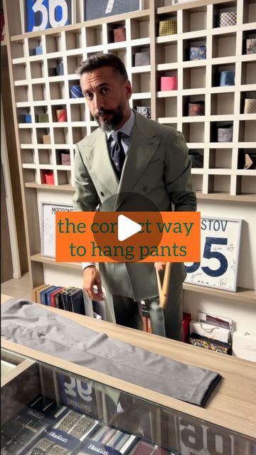 Luigi Lauro on Instagram: "the correct way to hang pants

More video like this ?" Multi Pant Hanger, Ways To Hang Pants In Closet, Hanging Pants On Hanger, Hanging Pants, Styling Hacks, Closet Drawers, Pant Hangers, How To Hang, Interesting Ideas