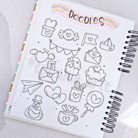 Cute Doodling Ideas Journals, Cute Doodling Ideas, Doodle Art For Beginners, Doddle Art, Doodle Doodle, Cute Easy Doodles, Doodle Pages, Easy Doodles, Doodle Art Drawing