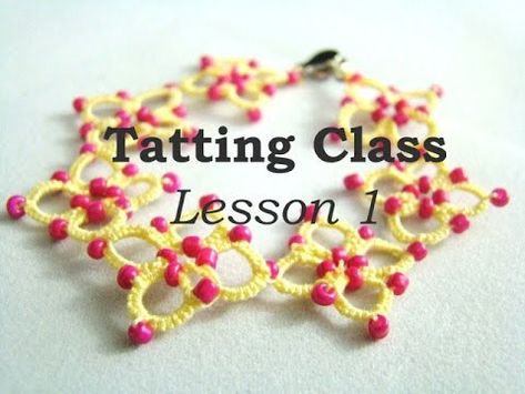 Video Tutorial – Crafts From The Past – What Is Tatting? – Needle Work Needle Tatting Tutorial, Needle Tatting Patterns, Shuttle Tatting Patterns, Tatting Tutorial, Tatting Jewelry, Needle Tatting, Lesson 1, Tatting Lace, Tatting Patterns