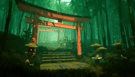 Bamboo Forest Chinese Forest, Ninjago Sets, Forest Shrine Concept Art, Bamboo Forest Illustration, Bamboo Forest Fantasy Art, Forest Cartoon, Bamboo Landscape, Kyoto Japan Bamboo Forest, Forest Village