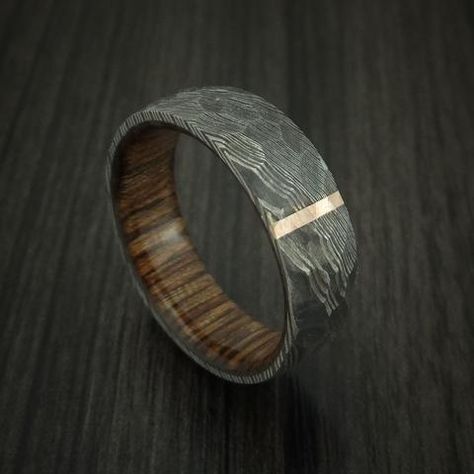 Damascus Ring, Damascus Steel Ring, Custom Wedding Rings, Wooden Ring, Wedding Rings Unique, Gold Wedding Rings, Simple Wedding, Mens Wedding Rings, Damascus Steel