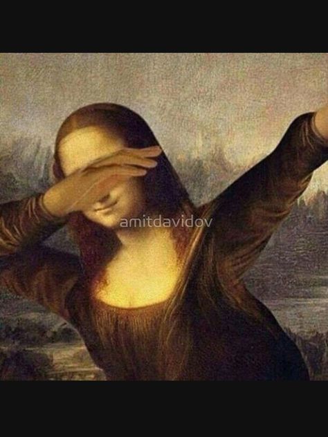 "mona lisa DABBING! DAB! [*THE ORIGINAL*]" T-shirt by amitdavidov #Aff , #Aff, #DABBING, #lisa, #mona, #DAB Funny Face Photo, Mona Lisa Parody, Art Jokes, Crazy Funny Pictures, Creative Colour, Thug Life, Funny Faces, Aesthetic Girl, Funny Photos