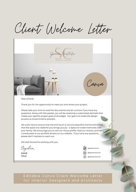 Excited to share this item from my #etsy shop: Client Welcome Letter/Letterhead/Design Presentation/Portfolio/Interior Design/Architecture/Business/Branding/Editable Template/Printable #welcome #letter #client #design #interiordesign #architecture #portfolio #presentation #business Interior Designer Letterhead Design, Interior Design Letterhead, Interior Designer Portfolio Examples, Interior Design Logo Ideas Branding, Professional Interior Design Portfolio, Welcome Letter Design, Interior Design Company Logo, Interior Design Flyer, Interior Design Business Card