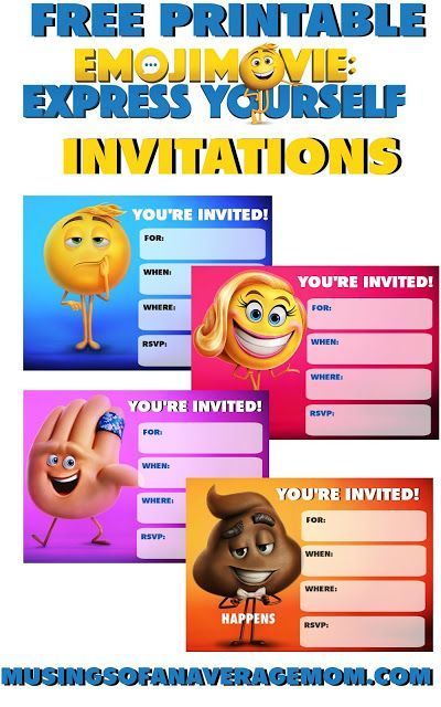 Movie Ticket Printable, Emoji Chat, Emoji Invitations, Emoji Birthday Invitations, Emoji Printables, Movie Party Invitations, Party Emoji, Movie Invitation, Ticket Printable