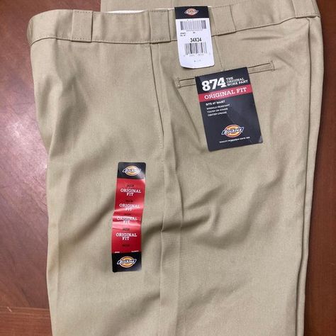 NWT 874 Original Fit Dickies Khaki pants  size 34x34 Dickies Khaki, 874 Original Fit, Dickies 874, Casual Workwear, Work Pants, Khaki Pants, Work Wear, Cotton Blend, Tags