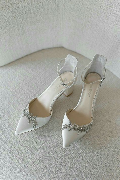 Vine Heels, Bridal Heels Comfortable, Garden Wedding Shoes, Bridal Shoes Block Heel, Wedding Block Heels, Wedding Shoes Silver, Heels For Wedding, Comfortable Wedding Heels, Stylish Shoes Heels