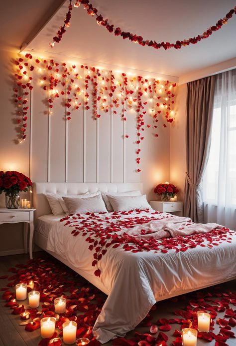 50 Adorable Bedroom Ideas To Inspire Your Dream Space Attic Bedroom Wall Decor, Wedding Couple Room Decoration, Room Decor For Wedding Night, Room Decoration For Couples, Room Decoration For Wedding Night, Honeymoon Room Decorations, Wedding Room Decorations Romantic, Wedding Night Room Decorations Romantic, Room Decor For Couples