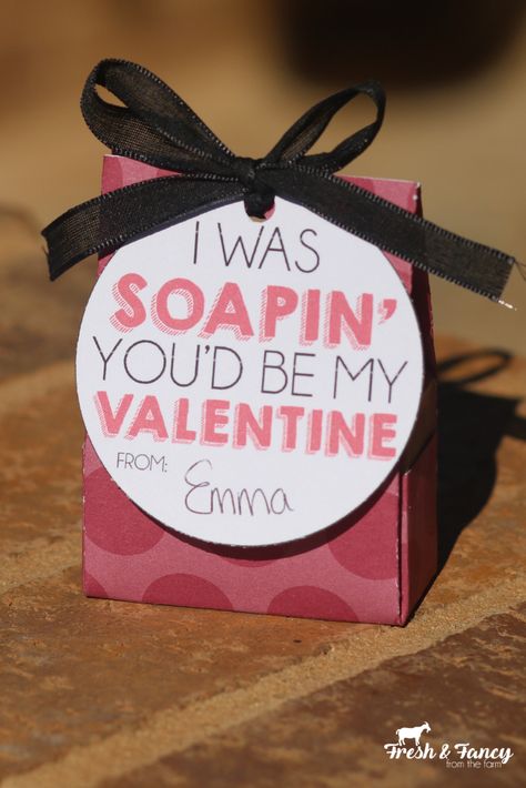 I was soapin' you'd be my Valentine. Celebrate Valentine's Day with these simple DIY gift ideas featuring handmade goat milk soap, natural lip balm and goat milk bath bombs. #ValentinesDay #giftideas #DIY #papercrafts #ValentinesDaygifts Bath Bomb Valentine Printable, Valentine’s Day Soap Ideas, Valentine’s Day Soap, Soap Valentine Printable, Valentines Soap Ideas, Valentine Soap Diy, Diy Gifts Valentines Day, Diy Gifts Valentines, Snarky Valentines