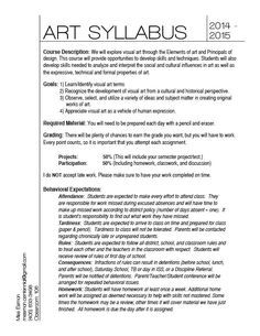 Hey guys! I am so excited to get to meet you all! This year is going to be great and a ton of fun! Here is a copy of your syllabus for middle school art. Middle School Syllabus, Junior High Classroom, Art Syllabus, Teacher Journal, Syllabus Template, Art Handouts, Art Curriculum, Middle School Art, Junior High