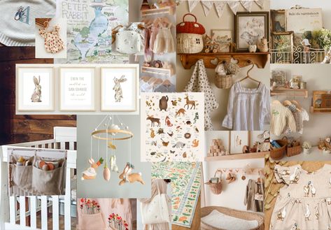 Simple subtle cottagecore peter rabbit beatrix potter Nursery Gender Neutral Nursery Baby Room Small Spaces Tiny Home Mood Board Aesthetic woodland creatures animals Subtle Cottagecore, Peter Rabbit Nursery Girl, Beatrix Potter Nursery Boy, Cottagecore Nursery Fairy, Beatrix Potter Aesthetic, Vintage Rabbit Nursery, Cottagecore Baby Room, Beatrix Potter Nursery Gender Neutral, Beatrix Potter Nursery Art